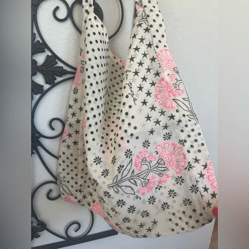 Free People Tote Reusable Linen Bag New without Tags - Picture 7 of 9